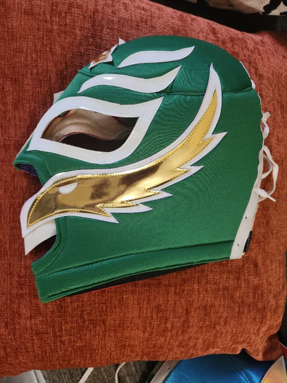 Rey Mysterio Style Lucha Libre Wrestling Mask Red Green Gold
